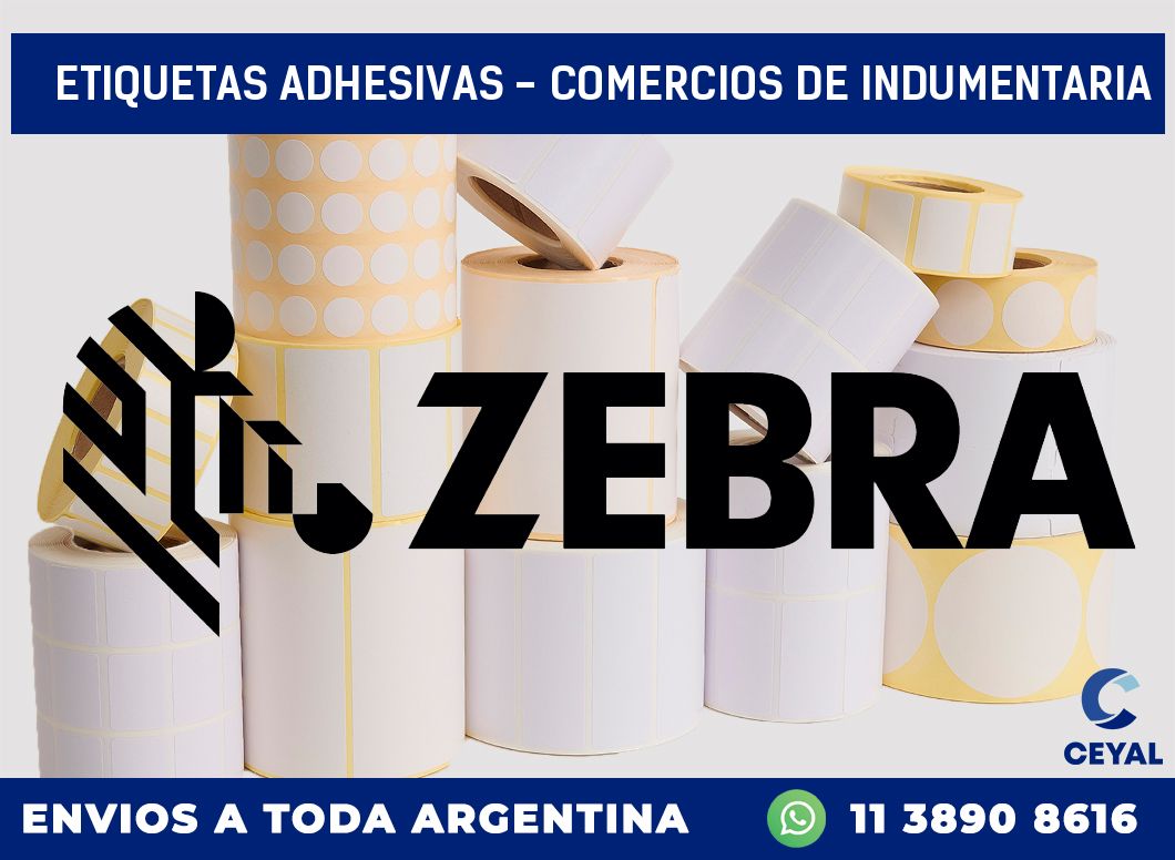 etiquetas adhesivas – Comercios de indumentaria