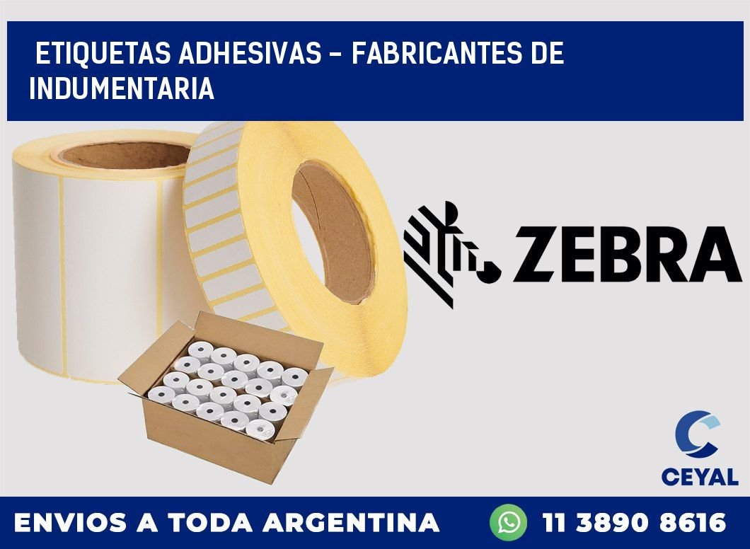 etiquetas adhesivas - Fabricantes de indumentaria