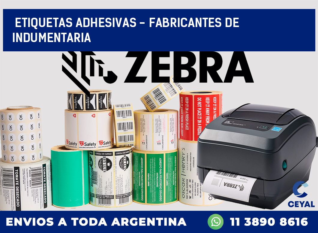 etiquetas adhesivas – Fabricantes de indumentaria