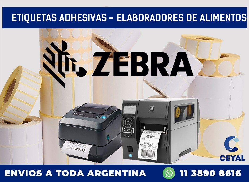 etiquetas adhesivas - elaboradores de alimentos