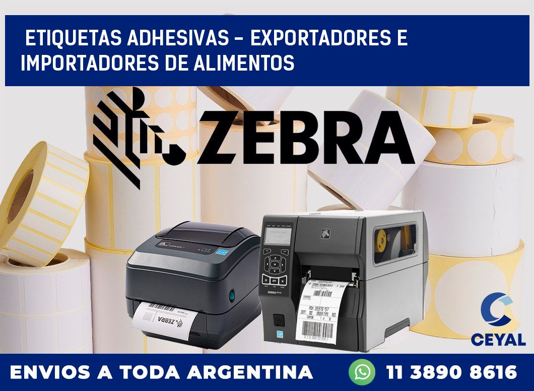 etiquetas adhesivas – exportadores e importadores de alimentos