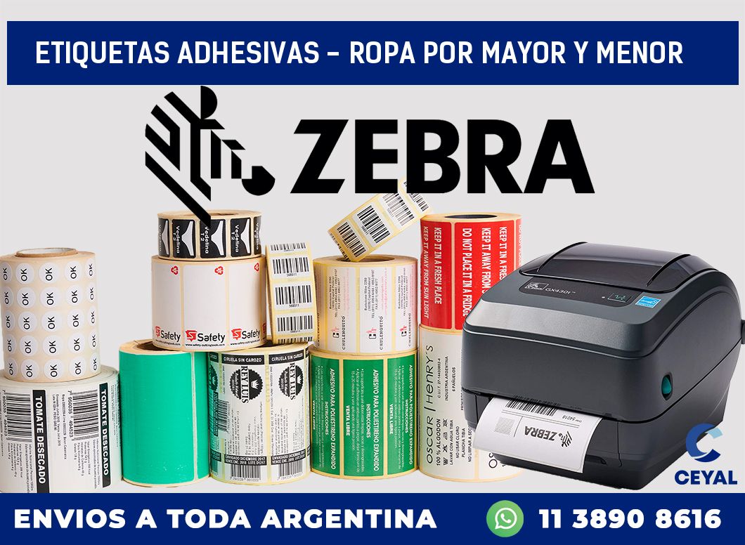 etiquetas adhesivas – ropa por mayor y menor
