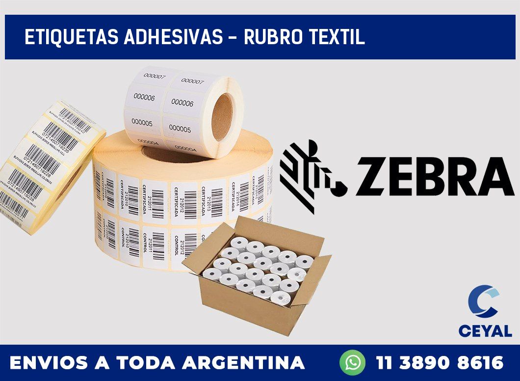 etiquetas adhesivas - rubro textil