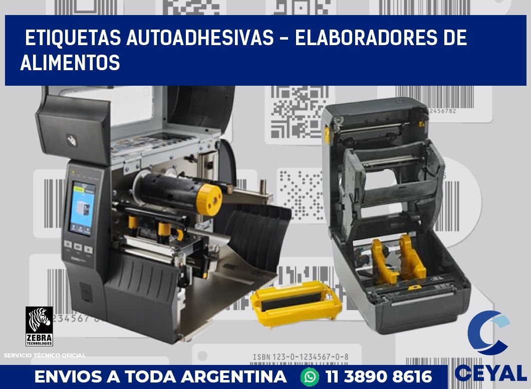 etiquetas autoadhesivas - elaboradores de alimentos