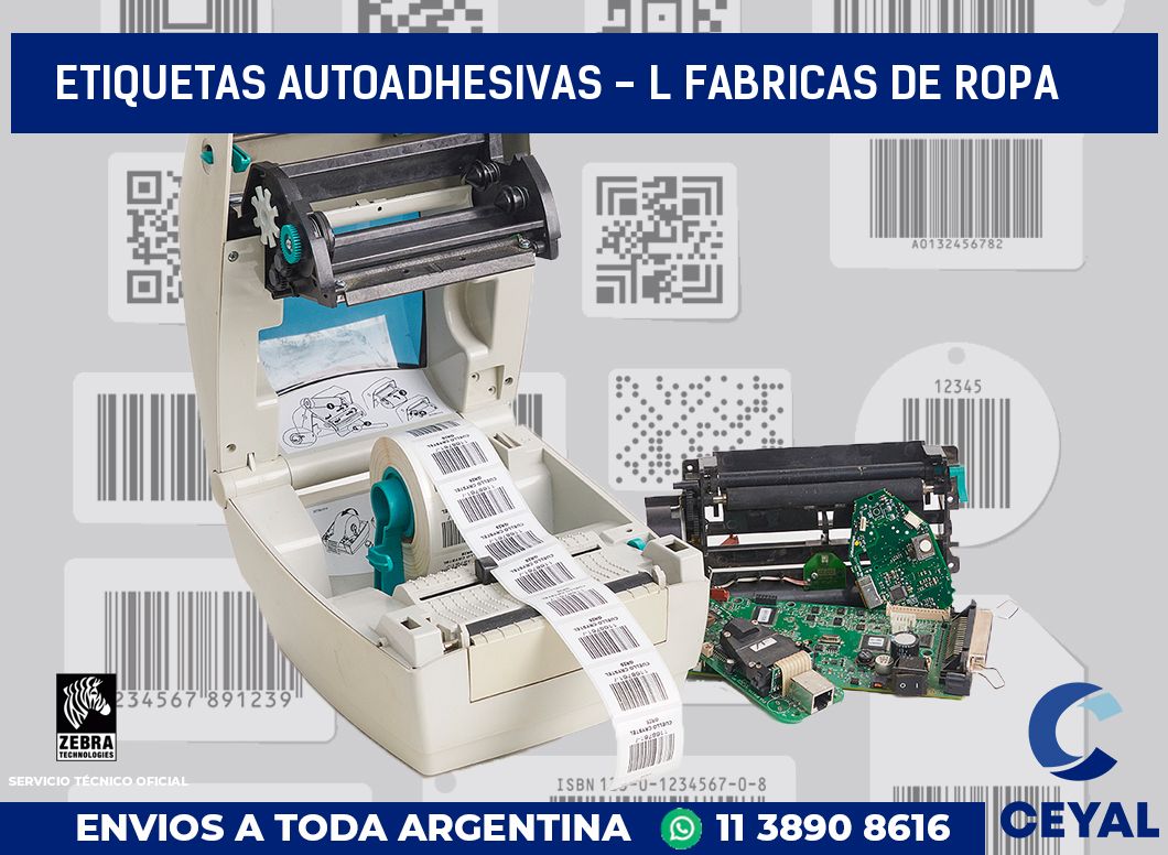 etiquetas autoadhesivas - l fabricas de ropa