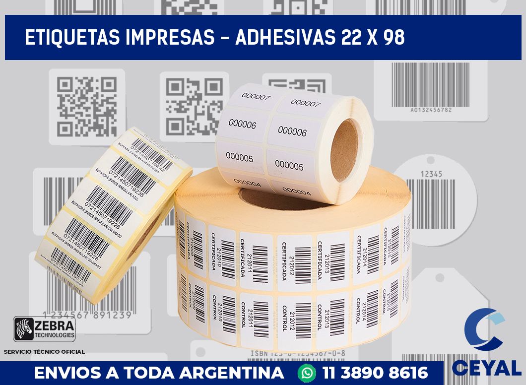 etiquetas impresas – Adhesivas 22 x 98