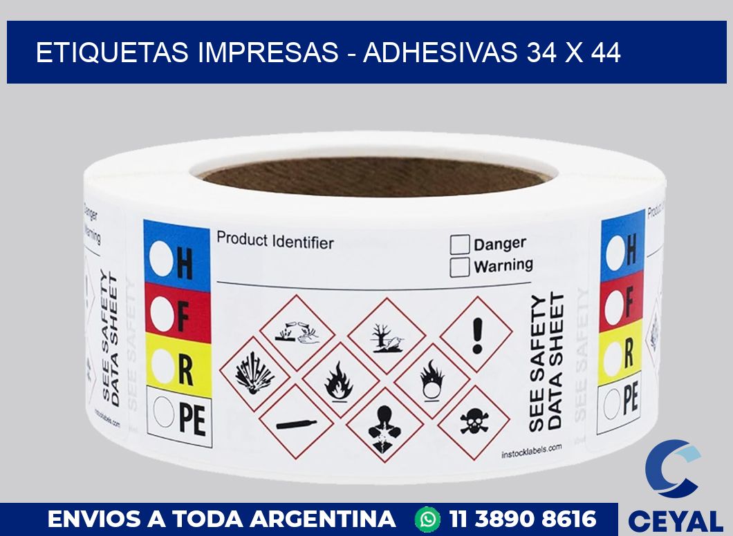 etiquetas impresas – Adhesivas 34 x 44