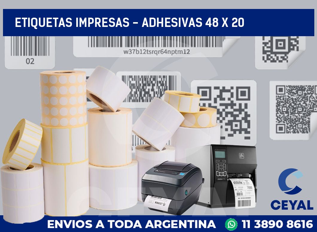 etiquetas impresas - Adhesivas 48 x 20