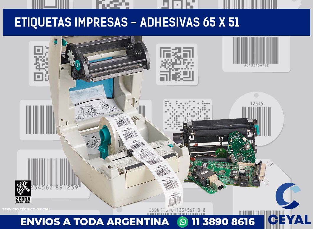 etiquetas impresas - Adhesivas 65 x 51