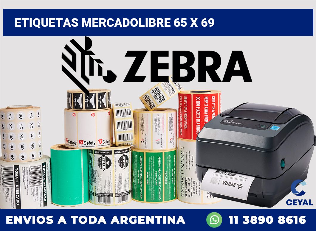 etiquetas mercadolibre 65 x 69