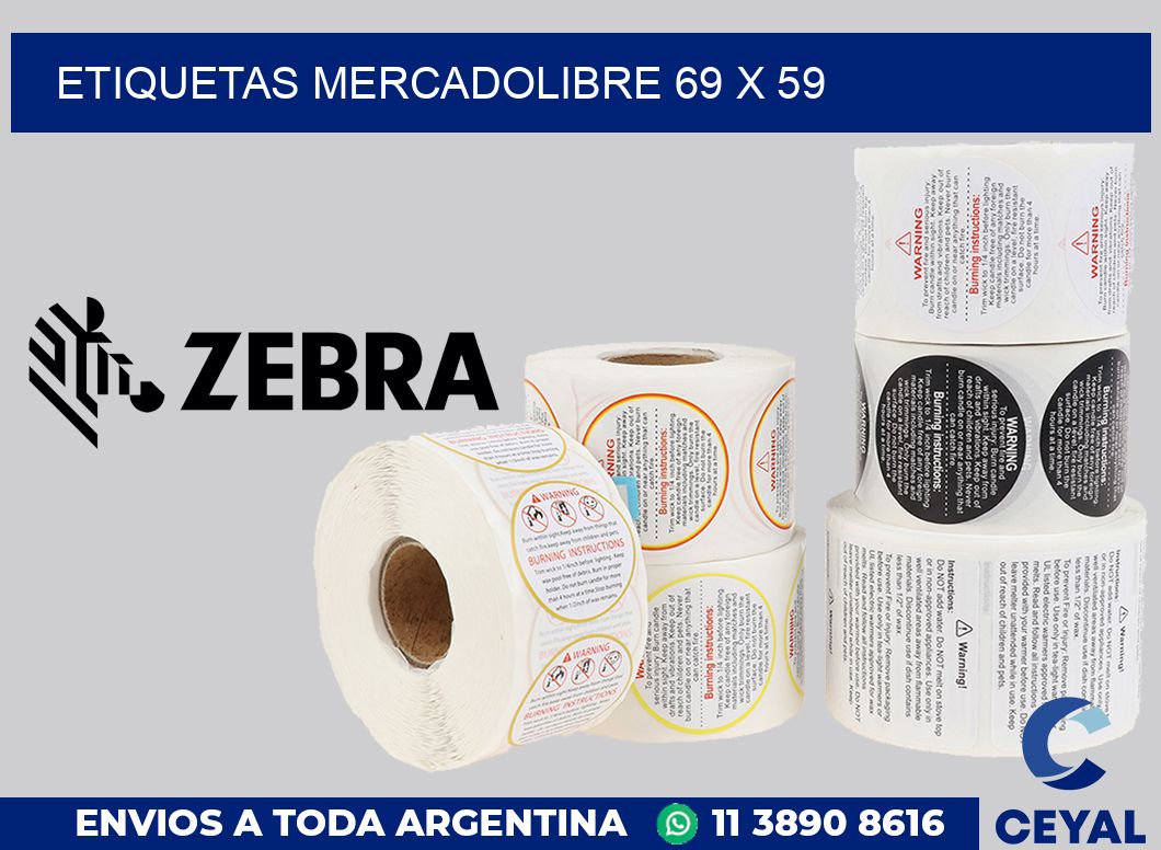etiquetas mercadolibre 69 x 59