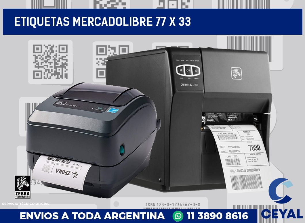 etiquetas mercadolibre 77 x 33