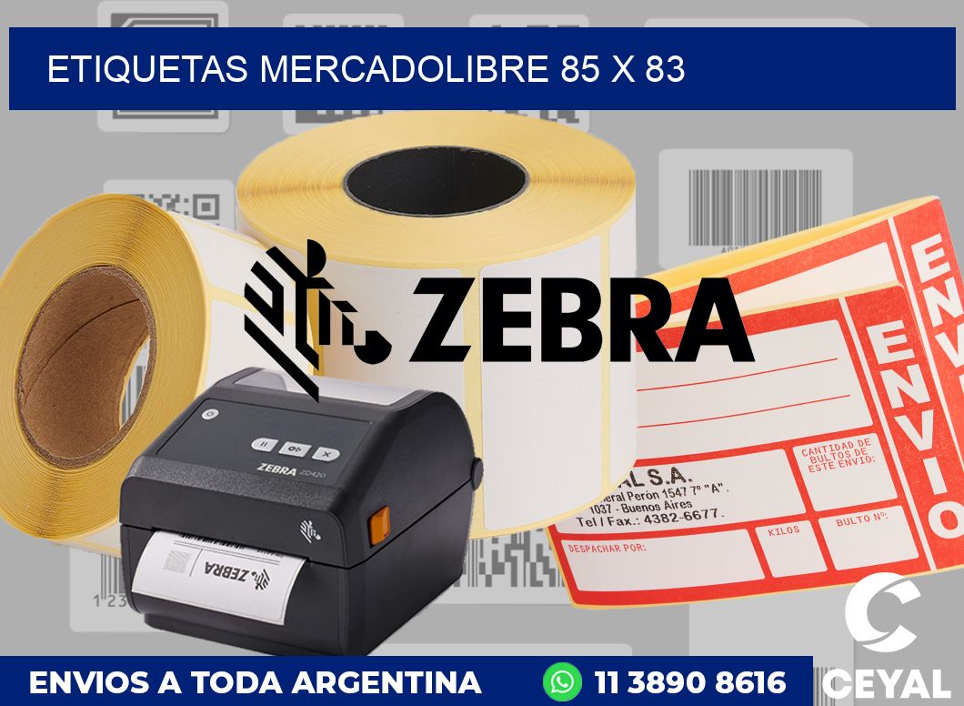 etiquetas mercadolibre 85 x 83