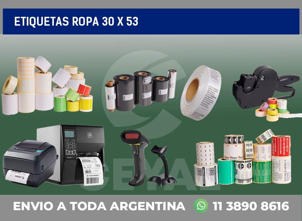etiquetas ropa 30 x 53