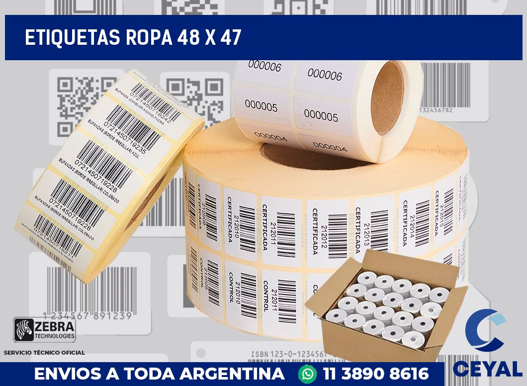 etiquetas ropa 48 x 47