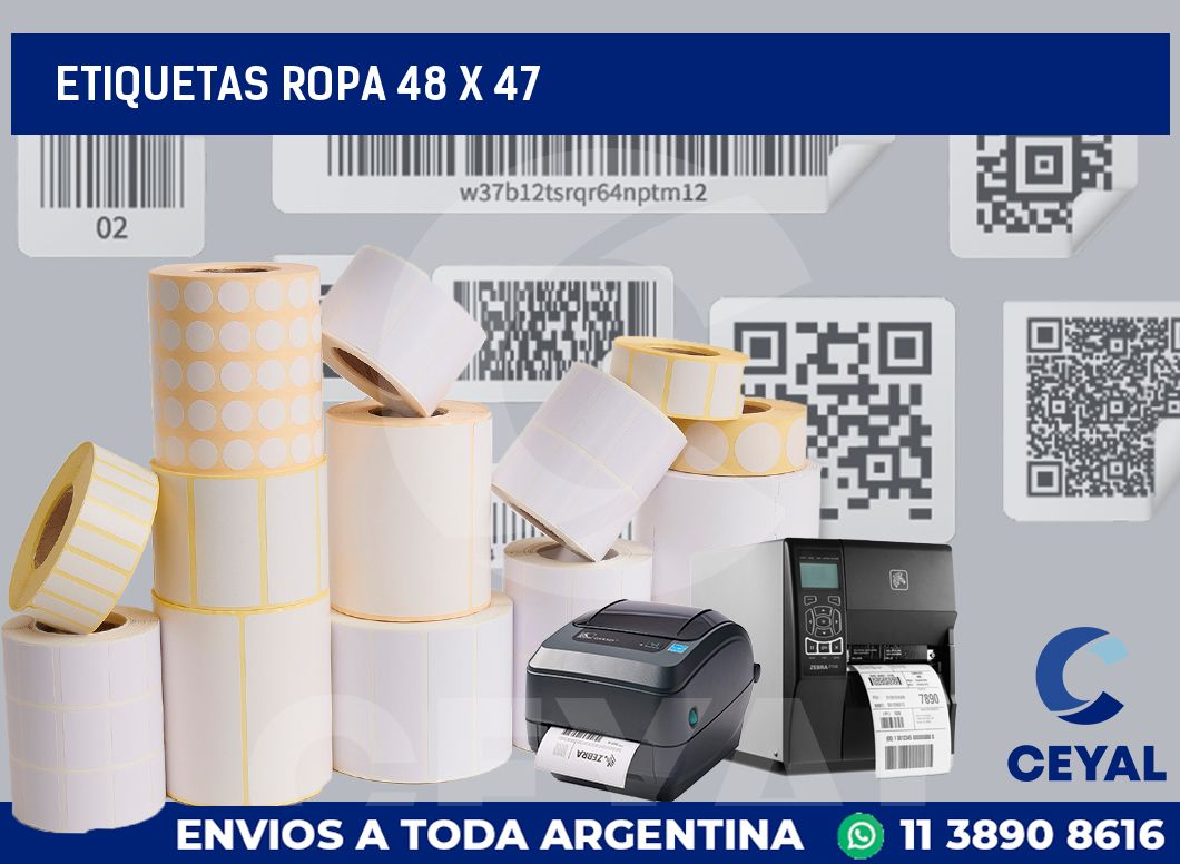 etiquetas ropa 48 x 47