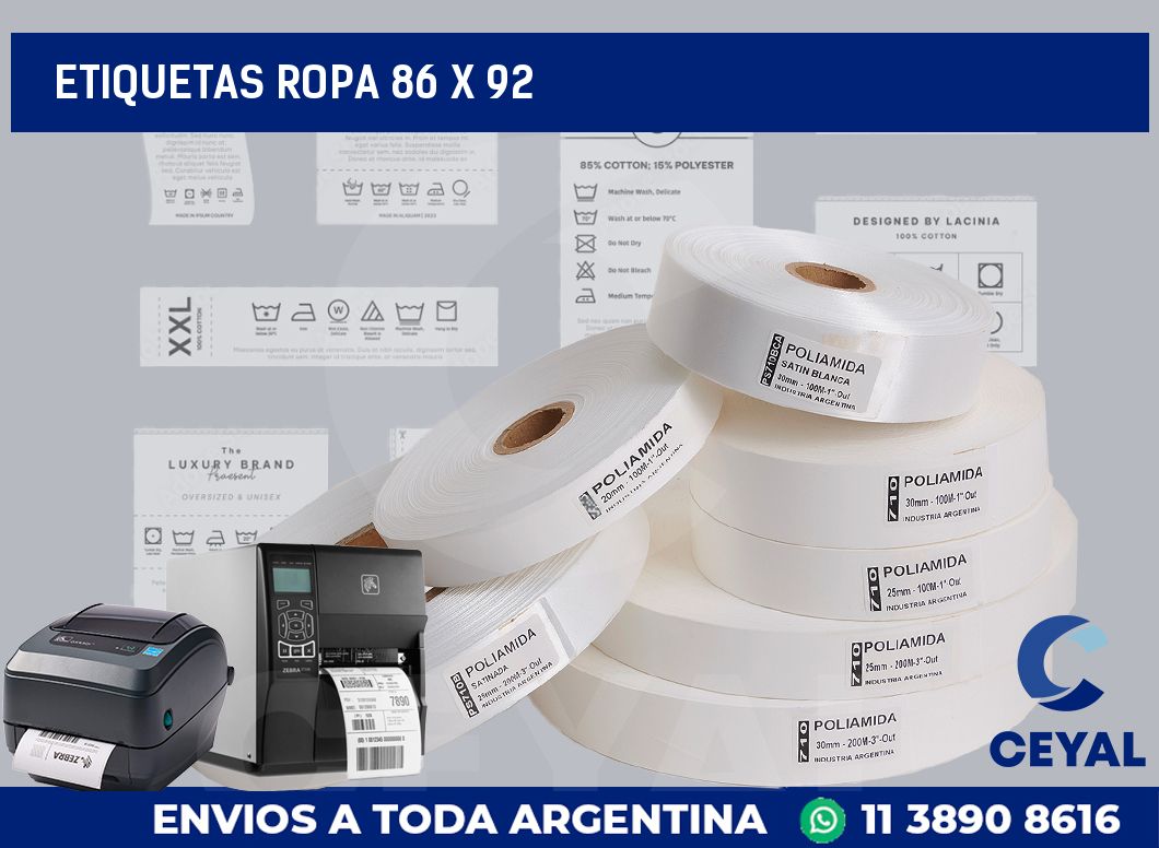 etiquetas ropa 86 x 92
