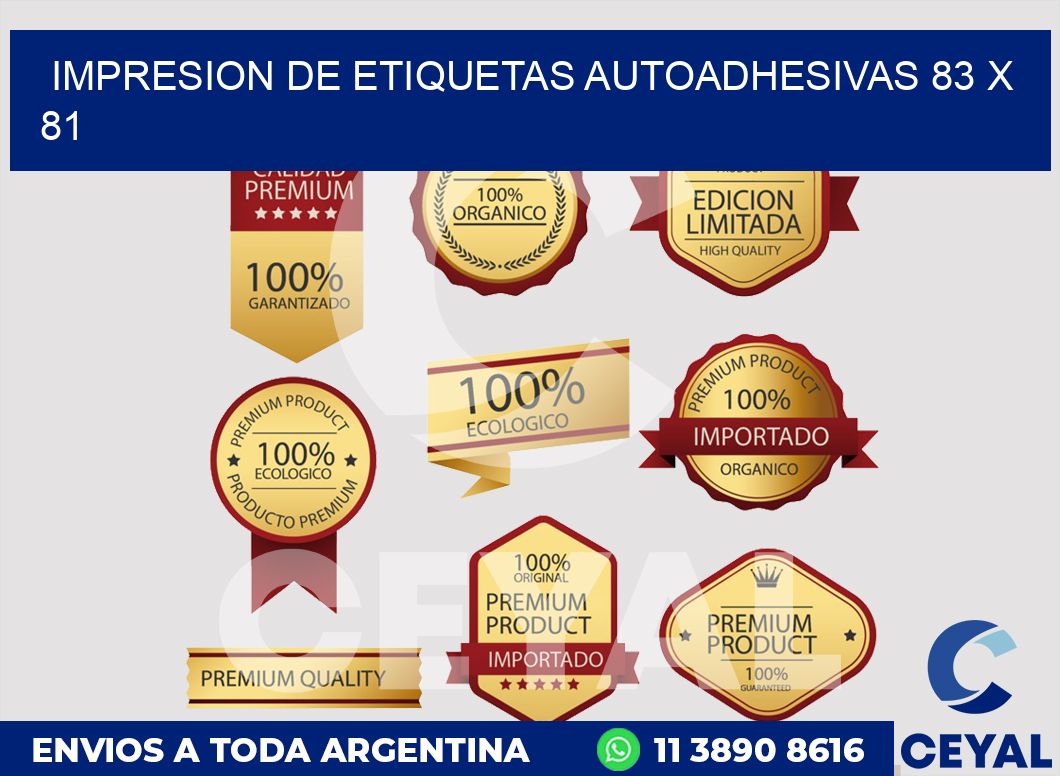 impresion de etiquetas autoadhesivas 83 x 81