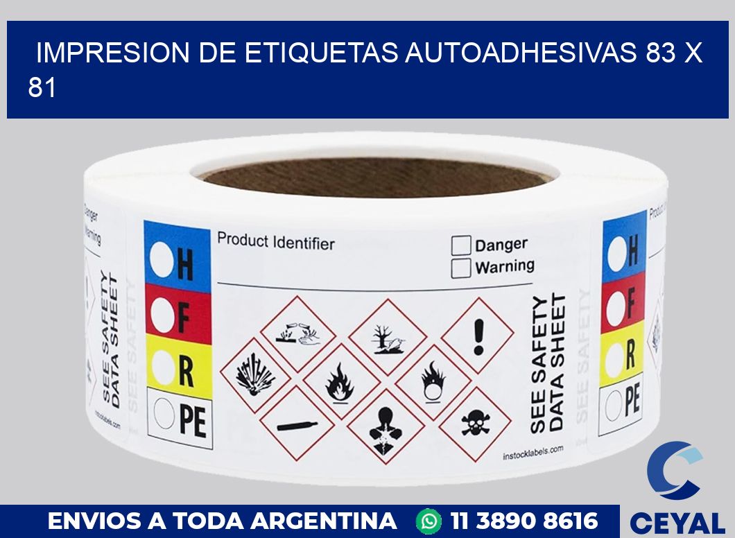 impresion de etiquetas autoadhesivas 83 x 81