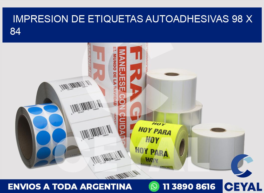 impresion de etiquetas autoadhesivas 98 x 84