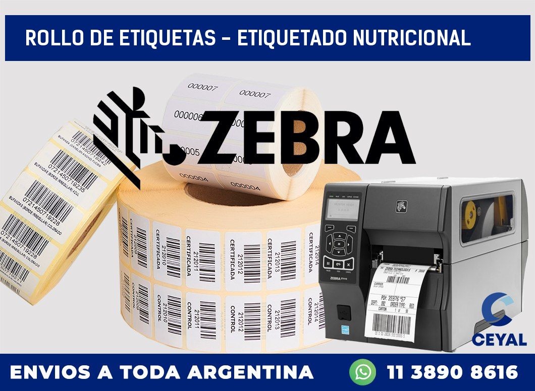 rollo de etiquetas - Etiquetado Nutricional