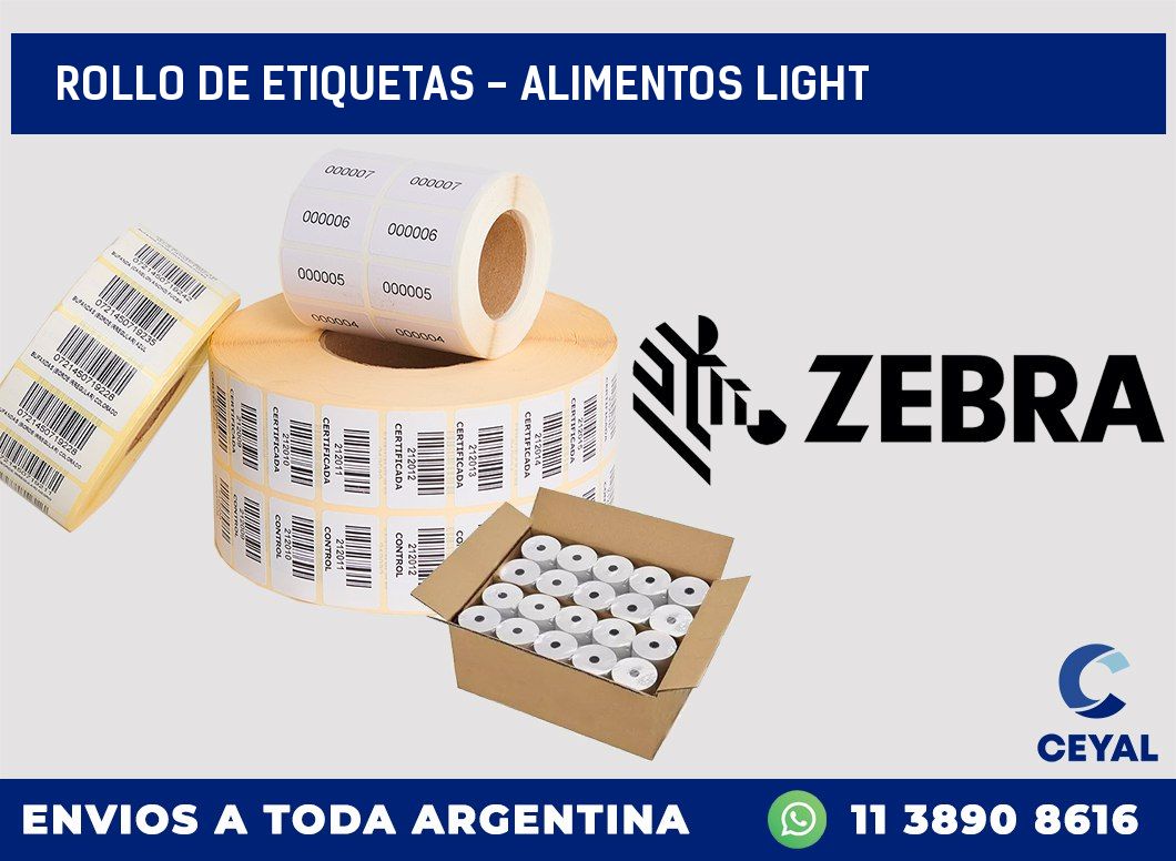 rollo de etiquetas - alimentos light
