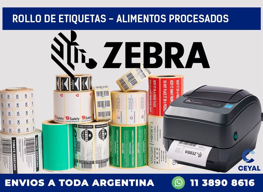 rollo de etiquetas – alimentos procesados