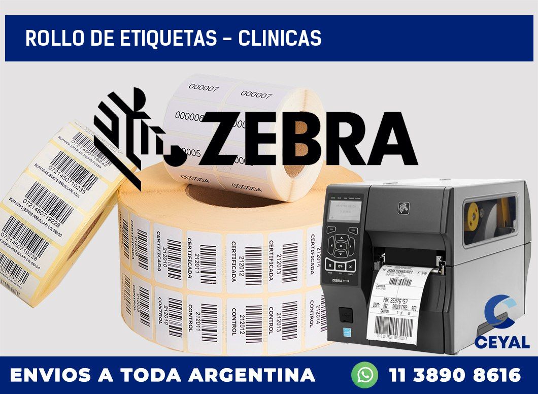 rollo de etiquetas - clinicas