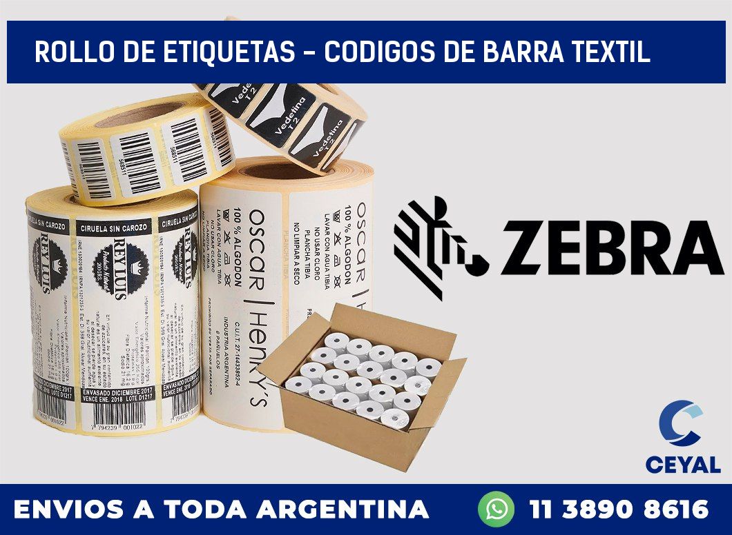 rollo de etiquetas - codigos de barra textil