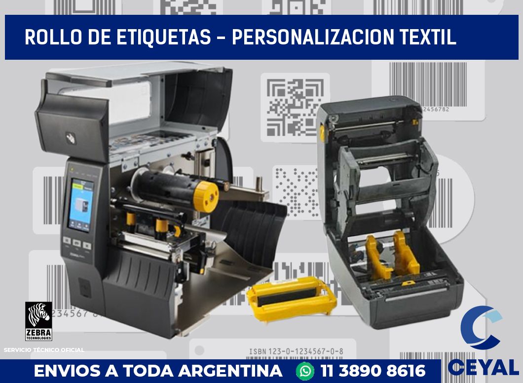 rollo de etiquetas - personalizacion textil