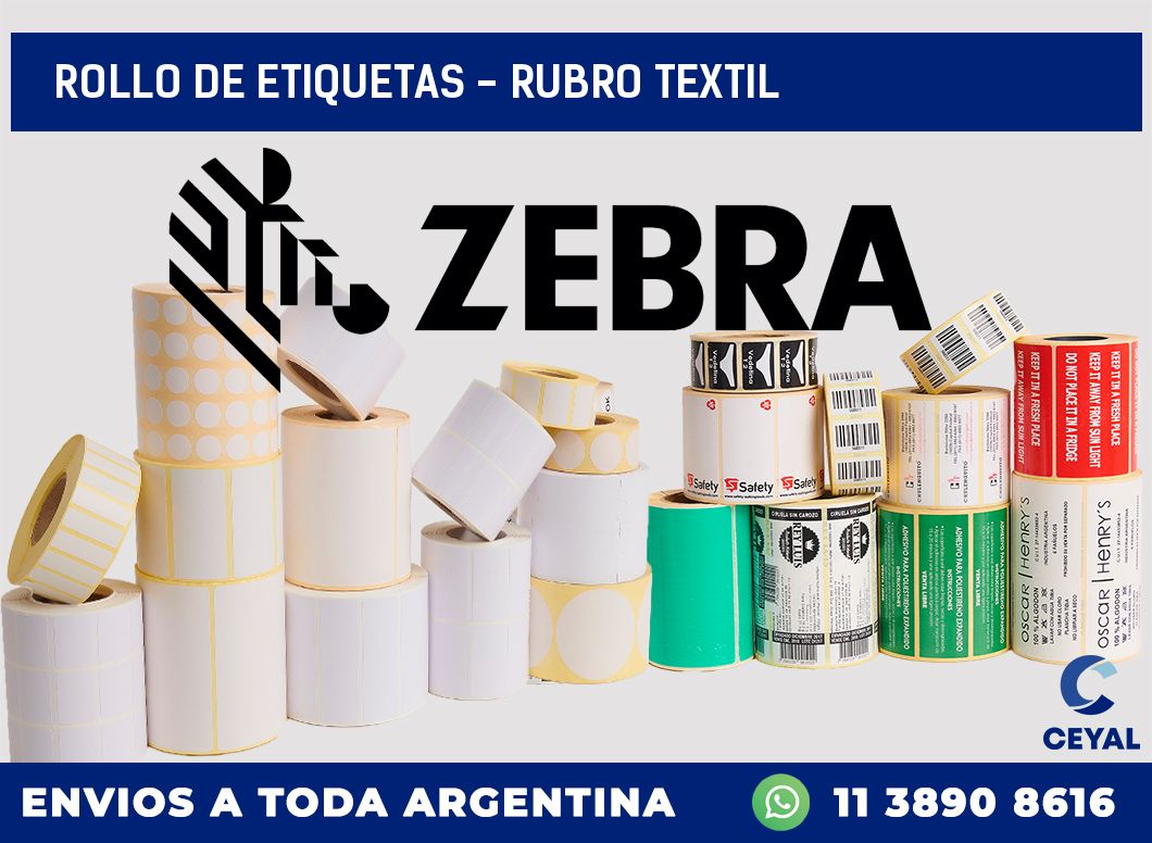 rollo de etiquetas – rubro textil