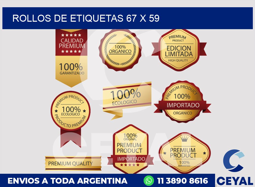 rollos de etiquetas 67 x 59