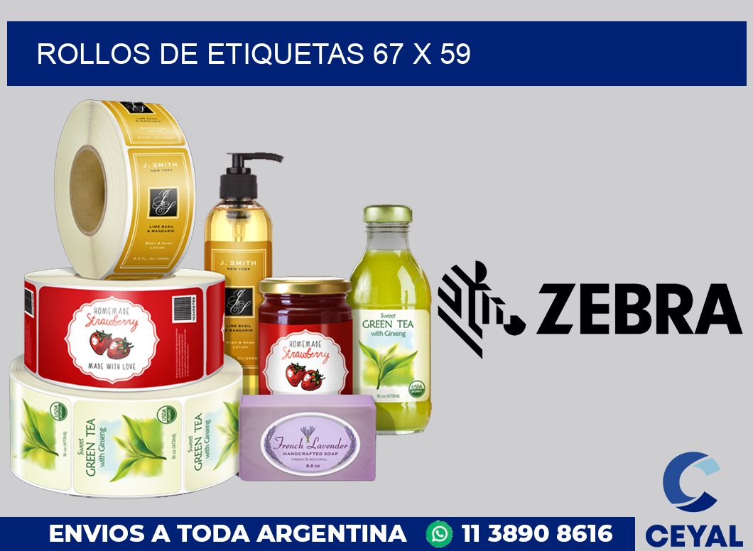 rollos de etiquetas 67 x 59