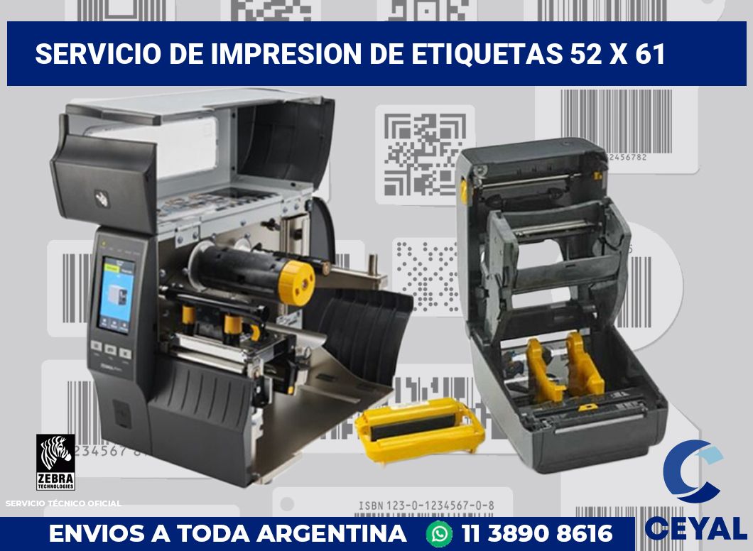 servicio de impresion de etiquetas 52 x 61