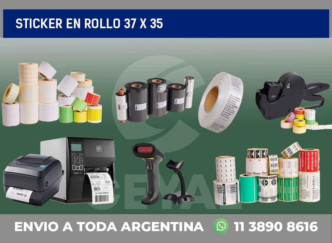 sticker en rollo 37 x 35