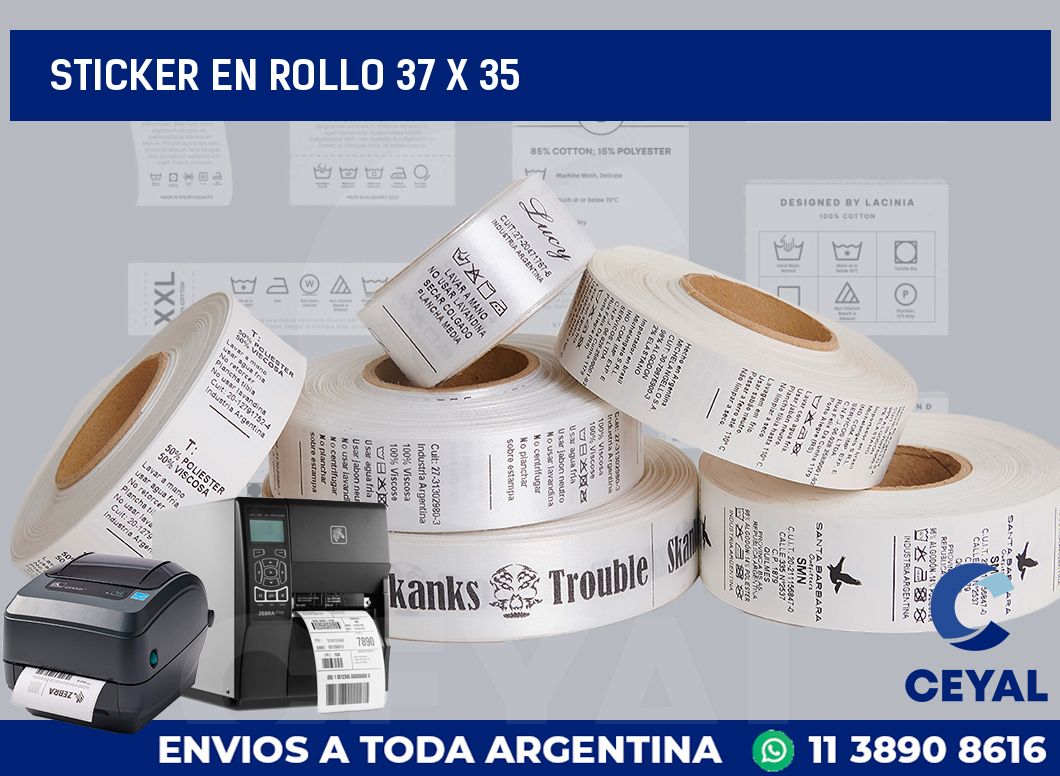 sticker en rollo 37 x 35