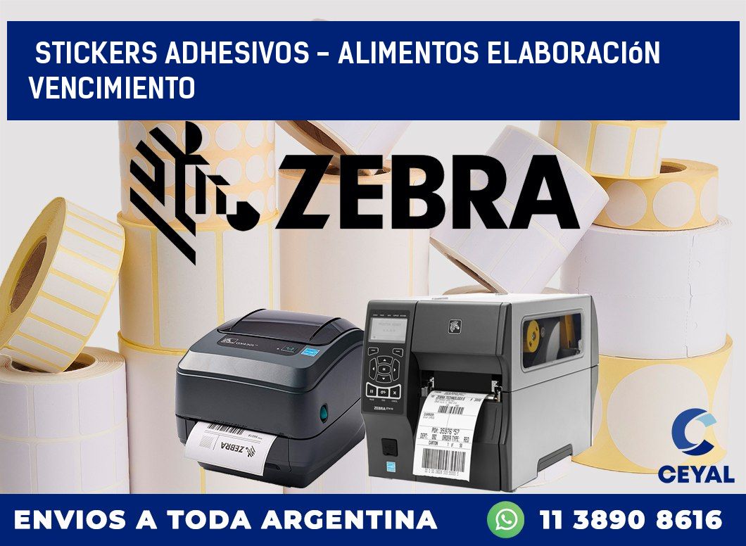 stickers adhesivos – alimentos elaboración vencimiento