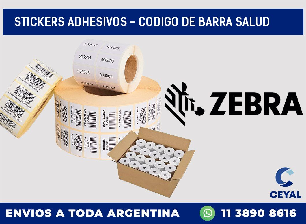 stickers adhesivos - codigo de barra salud