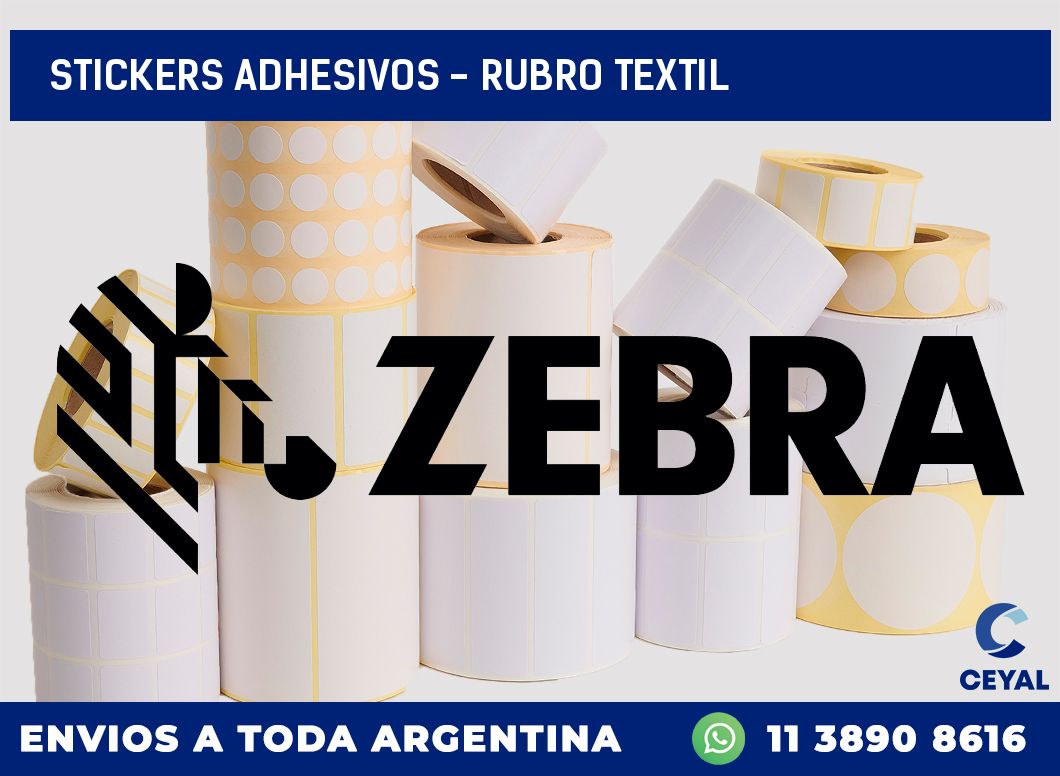 stickers adhesivos - rubro textil