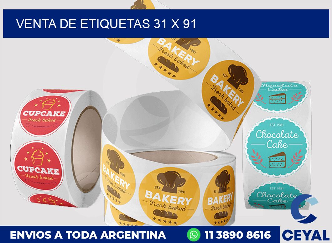 venta de etiquetas 31 x 91