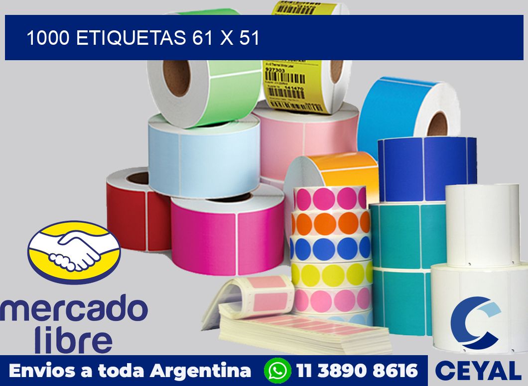 1000 etiquetas 61 x 51