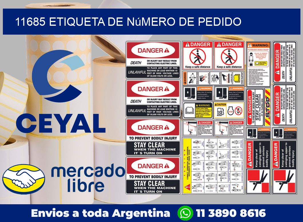 11685 Etiqueta de número de pedido