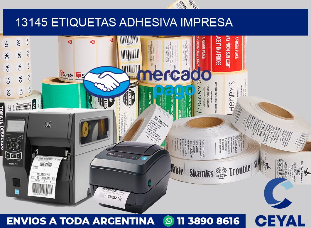 13145 etiquetas adhesiva impresa