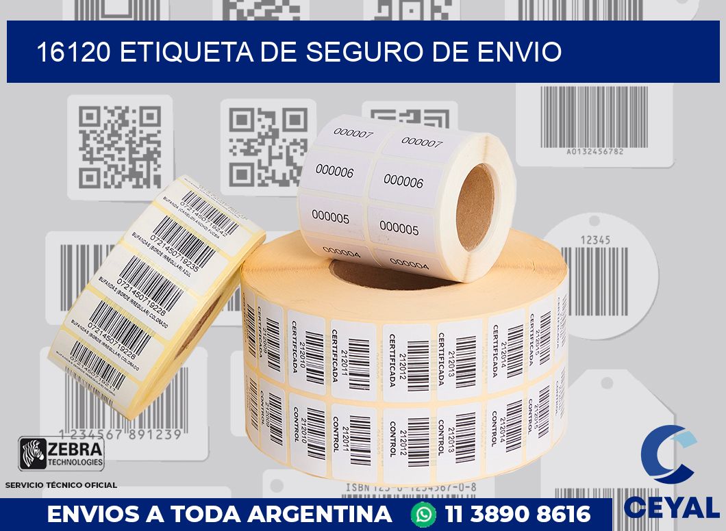 16120 Etiqueta de seguro de envio