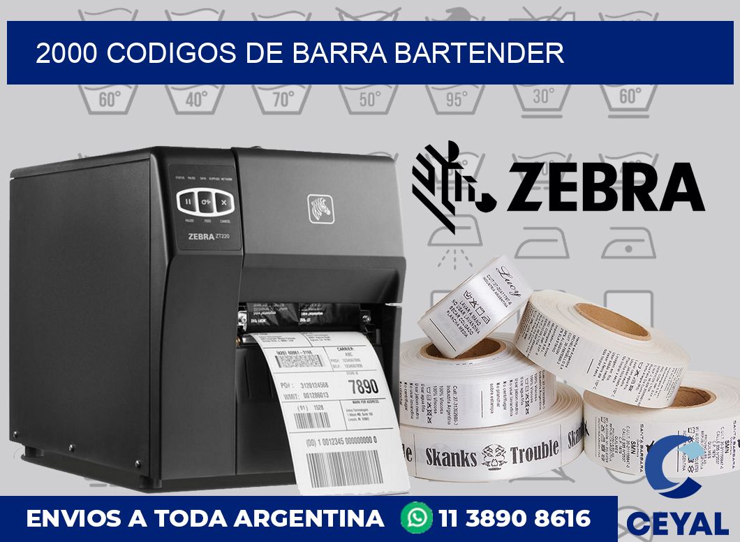 2000 Codigos de barra Bartender