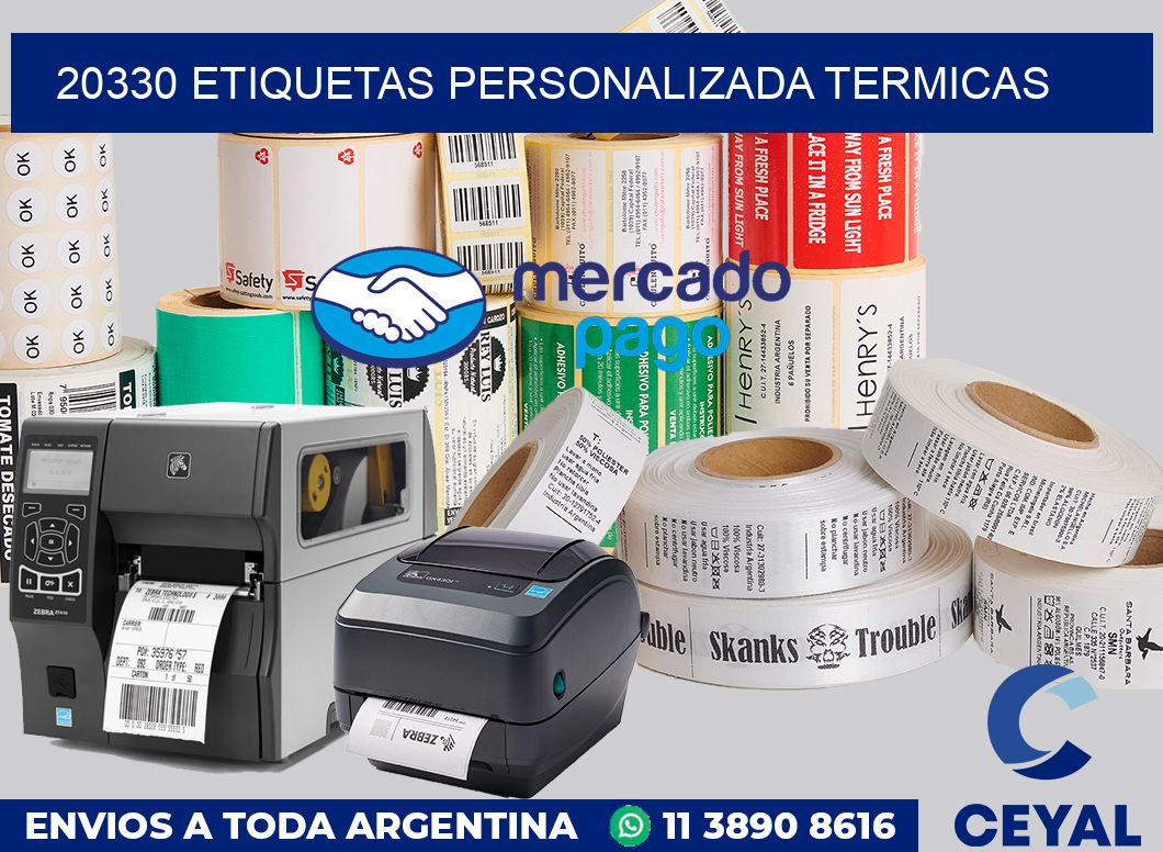 20330 etiquetas personalizada termicas