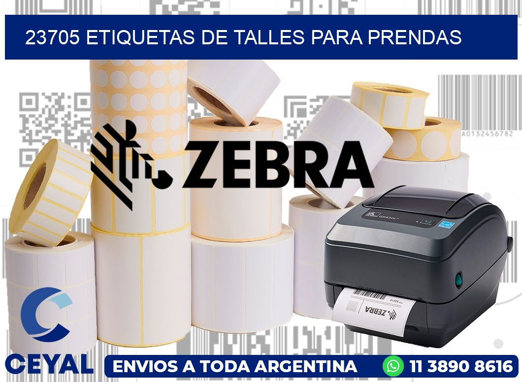 23705 Etiquetas de talles para Prendas