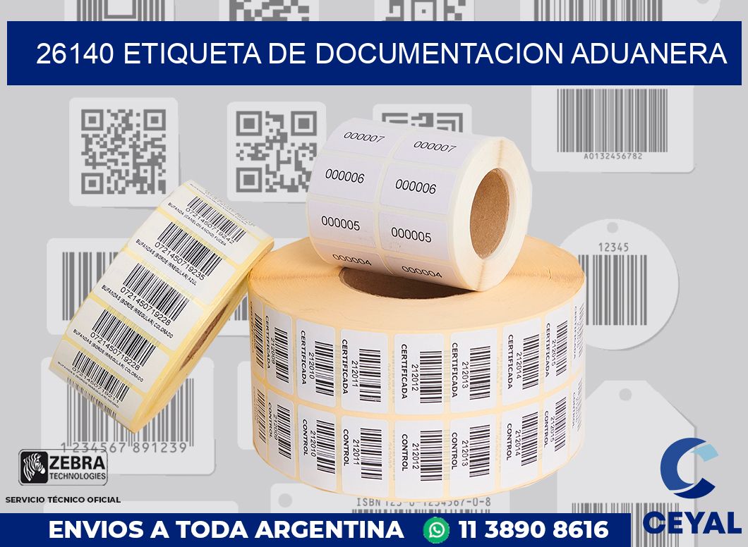 26140 Etiqueta de documentacion aduanera