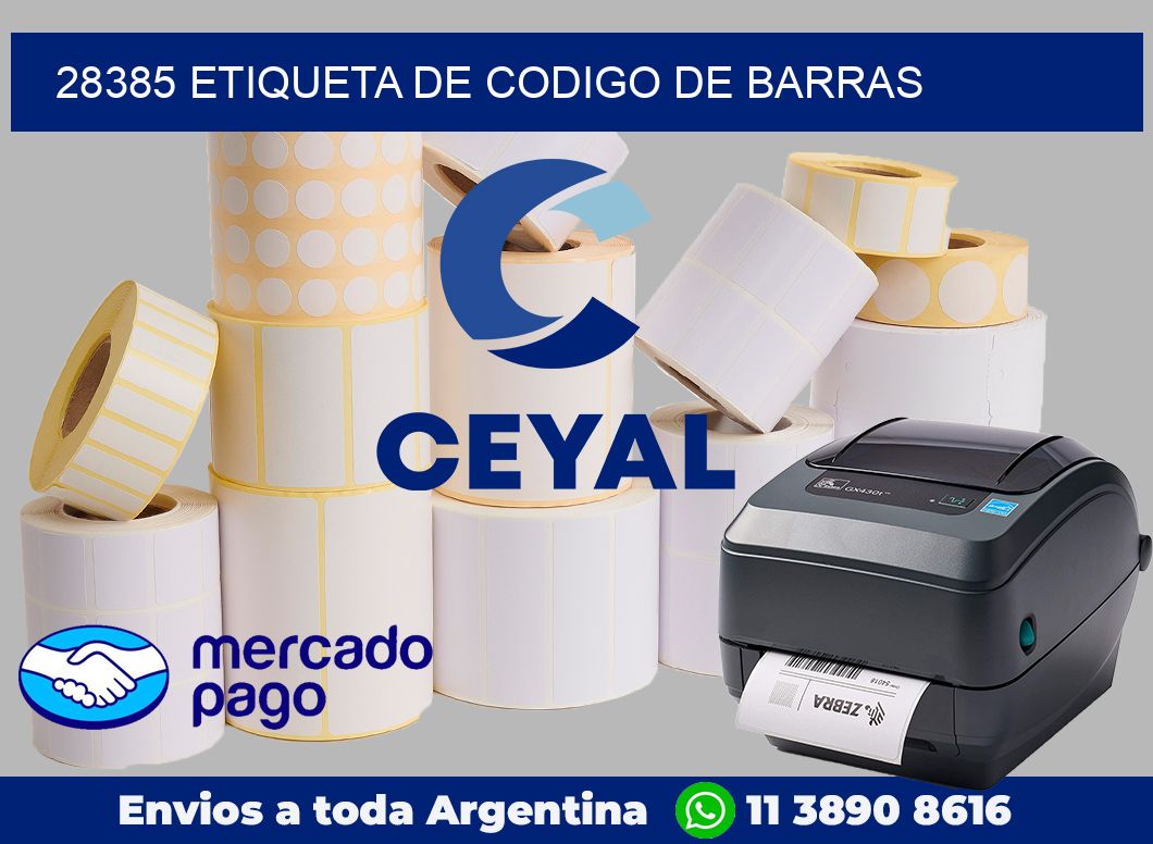 28385 Etiqueta de codigo de barras