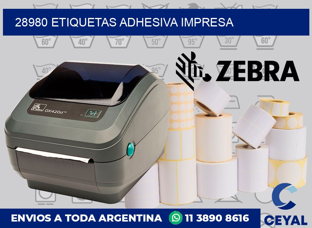28980 etiquetas adhesiva impresa